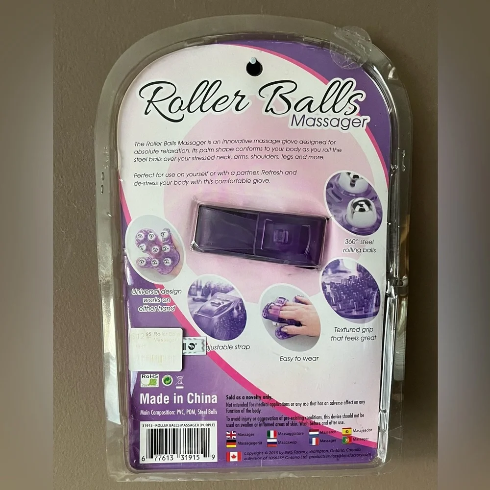 Roller Ball Massager Glove — Purple New with Tag